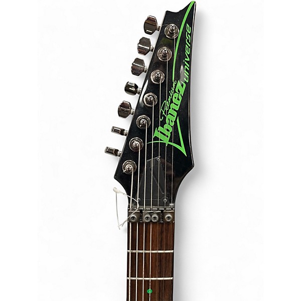 Used Ibanez Premium Universe 7-String Black/Green Solid Body Electric Guitar