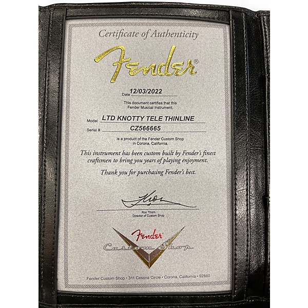 Used 2022 Fender Custom Shop LTD KNOTTY PINE THINLINE TELECASTER Natural Hollow Body Electric Guitar