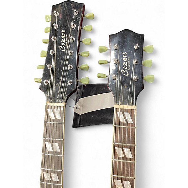 Used Cozart 6/12 Double Neck Wine Red Solid Body Electric Guitar