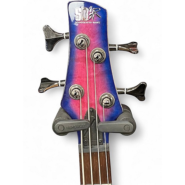 Used Ibanez SR400EQM pink and purple Electric Bass Guitar