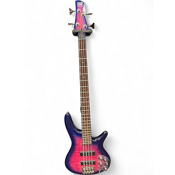 Used Ibanez SR400EQM pink and purple Electric Bass Guitar