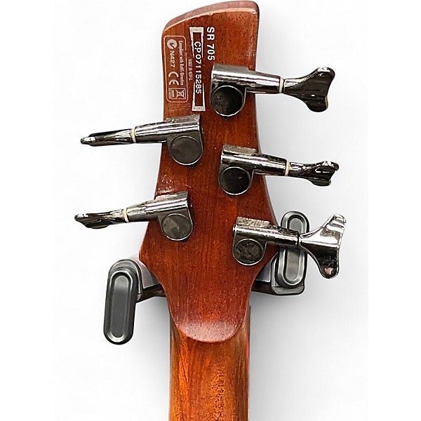 Used Ibanez SR705 5 String blue Electric Bass Guitar