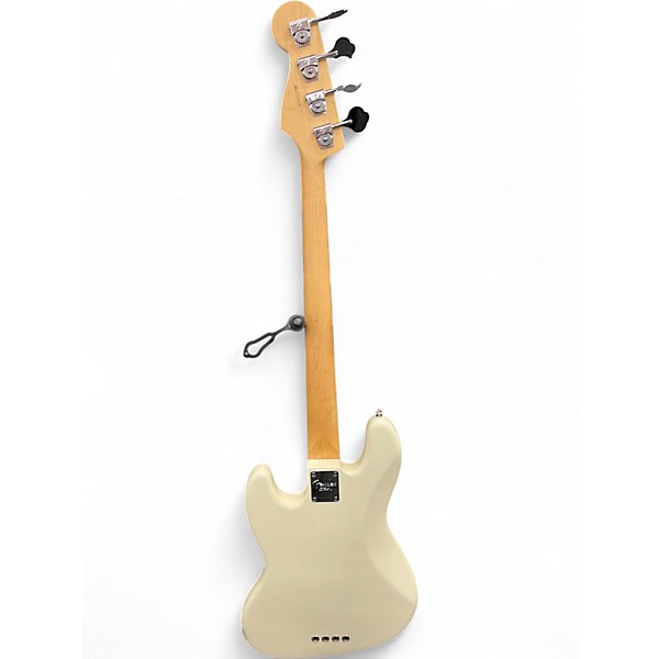 Used 2008 Fender American Standard Jazz Bass Olympic White Electric Bass Guitar