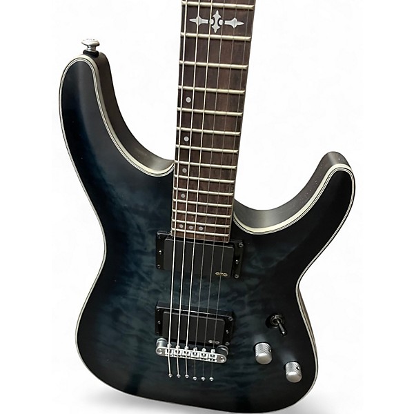 Used Schecter Guitar Research C1 Platinum Trans Black Solid Body Electric Guitar