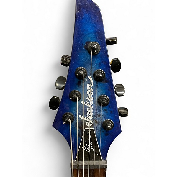 Used Jackson Chris Broderick Signature Soloist 7 String Blue Ghost Flames Solid Body Electric Guitar