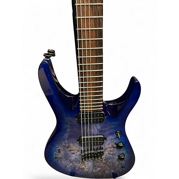 Used Jackson Chris Broderick Signature Soloist 7 String Blue Ghost Flames Solid Body Electric Guitar