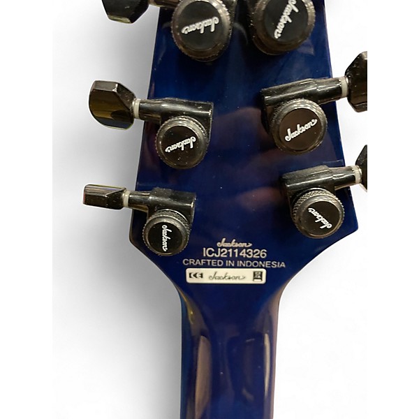 Used Jackson Chris Broderick Signature Soloist 7 String Blue Ghost Flames Solid Body Electric Guitar