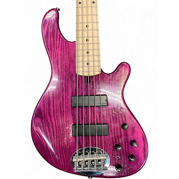 Used Lakland SKYLINE SERIES 55-OS 5 STRING Purple Electric Bass Guitar