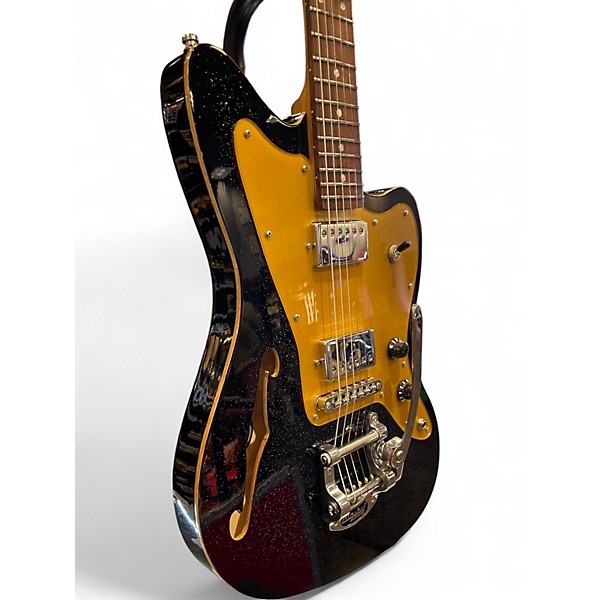 Used Mv Guitars J Custom Black Hollow Body Electric Guitar