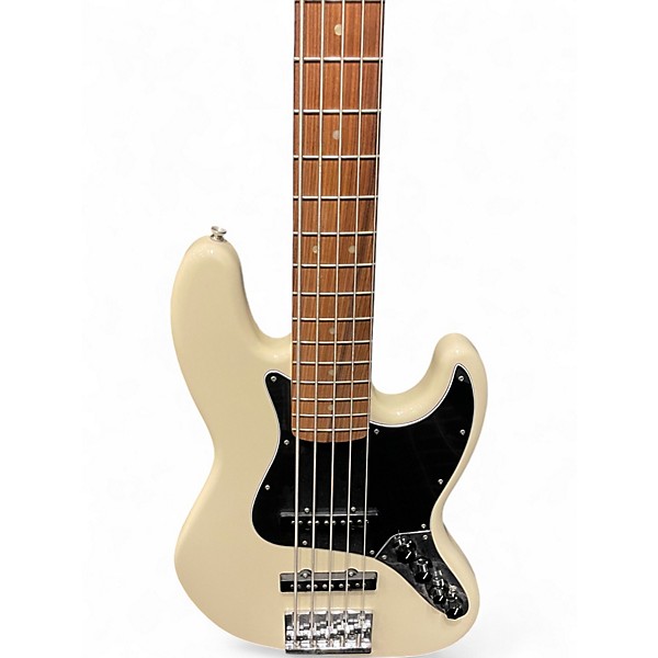 Used Fender Deluxe Active Jazz Bass V 5 String Olympic White Electric Bass Guitar