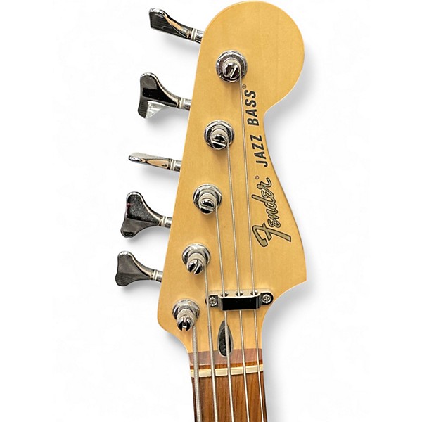 Used Fender Deluxe Active Jazz Bass V 5 String Olympic White Electric Bass Guitar