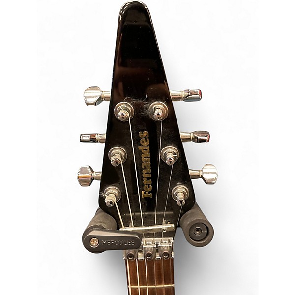 Used Fernandes FLYING V BLACK Solid Body Electric Guitar