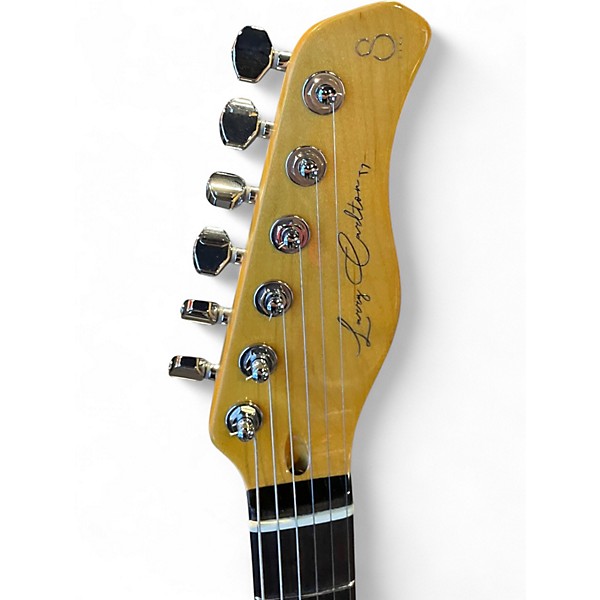 Used Larry Carlton T7 Black and Gold Solid Body Electric Guitar