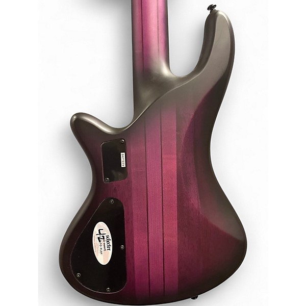 Used Schecter Guitar Research Stiletto Studio 5 String Trans Purple Electric Bass Guitar