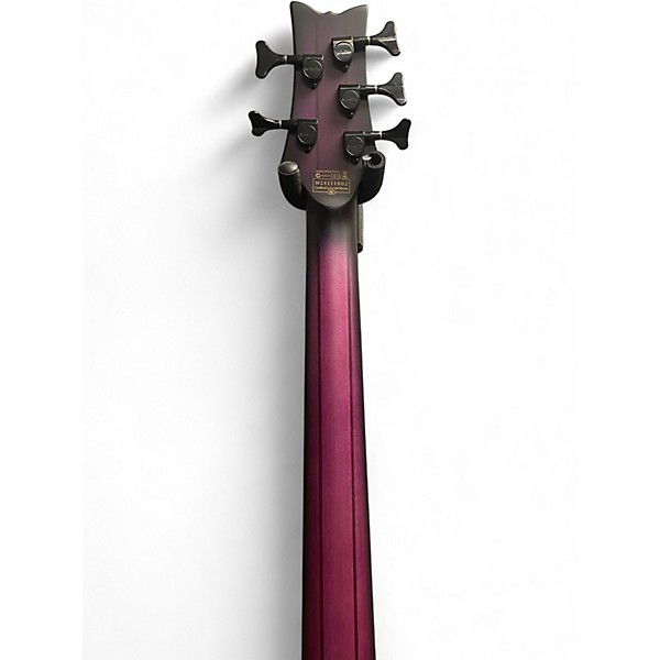 Used Schecter Guitar Research Stiletto Studio 5 String Trans Purple Electric Bass Guitar