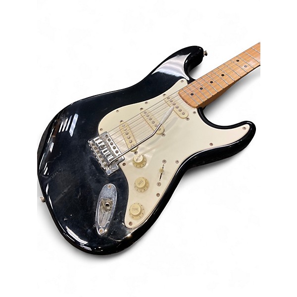 Vintage 1995 Squier Standard Stratocaster Black Solid Body Electric Guitar