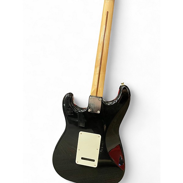 Vintage 1995 Squier Standard Stratocaster Black Solid Body Electric Guitar