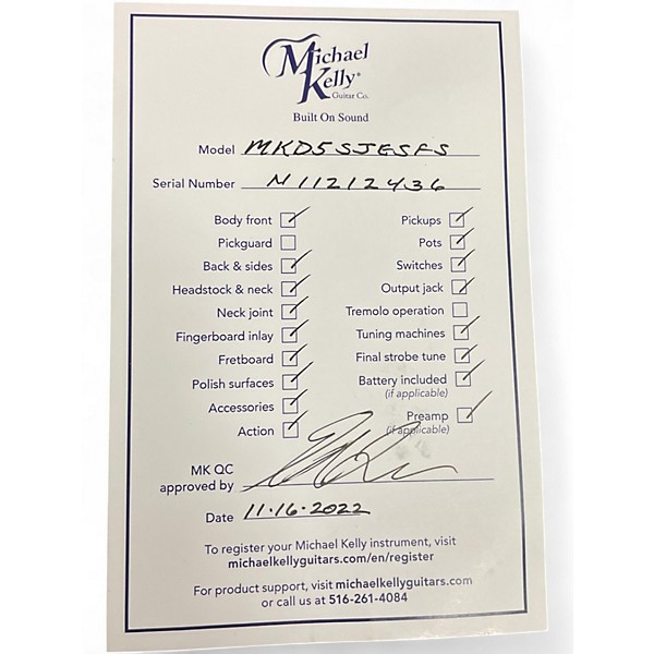 Used Michael Kelly MKD5SJESFS Natural Acoustic Bass Guitar