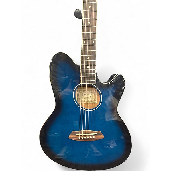 Used Ibanez TCY10E Talman Sapphire Blue Trans Acoustic Electric Guitar