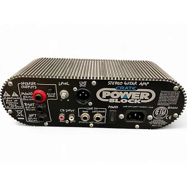 Used Crate Power Block Solid State Guitar Amp Head