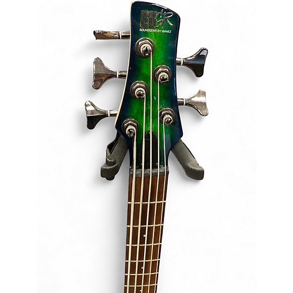 Used Ibanez SR405EQM Quilted Maple Cosmic Blue Starburst Electric Bass Guitar