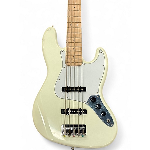 Used Squier  Jazz Bass V 5 String Arctic White Electric Bass Guitar