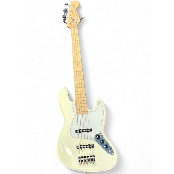 Used Squier  Jazz Bass V 5 String Arctic White Electric Bass Guitar