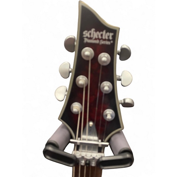 Used Schecter Guitar Research C-1 Platinum FR S Satin Crimson Red Burst Solid Body Electric Guitar