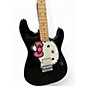 Used Squier Hello Kitty Hum Black With Kitty Pickguard Left Hand Black Solid Body Electric Guitar