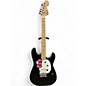 Used Squier Hello Kitty Hum Black With Kitty Pickguard Left Hand Black Solid Body Electric Guitar