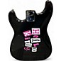 Used Squier Hello Kitty Hum Black With Kitty Pickguard Left Hand Black Solid Body Electric Guitar