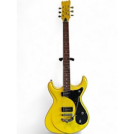 Used Eastwood Sidejack DLX Baritone Modena Yellow Solid Body Electric Guitar