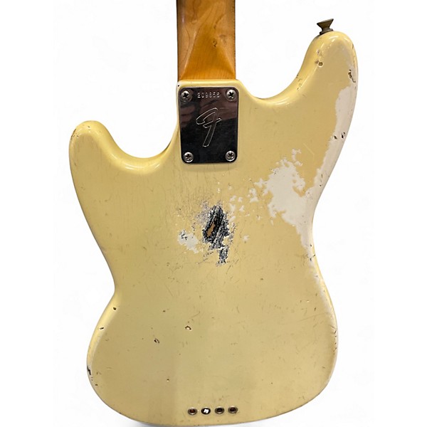 Vintage 1966 Fender Mustang Bass Olympic White Electric Bass Guitar