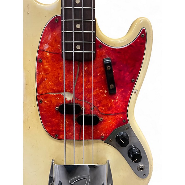 Vintage 1966 Fender Mustang Bass Olympic White Electric Bass Guitar