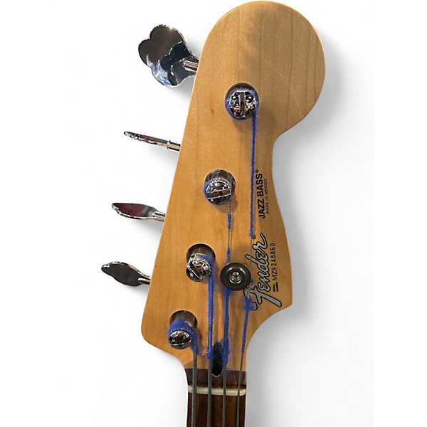 Used 2008 Fender Player Jazz Bass Blue Electric Bass Guitar