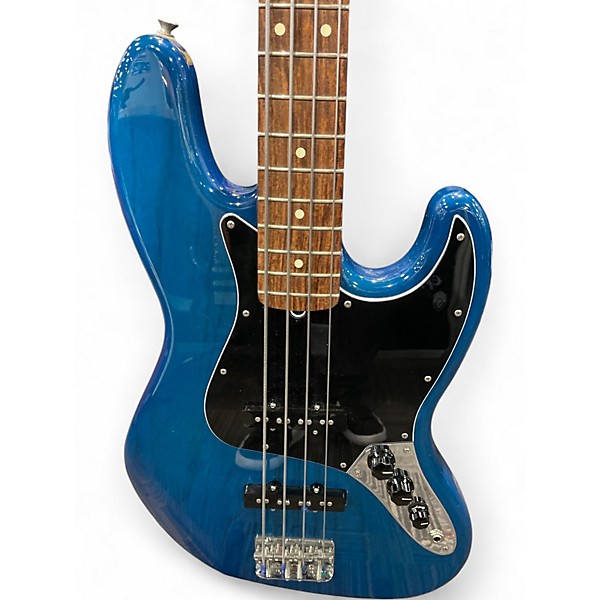 Used 2008 Fender Player Jazz Bass Blue Electric Bass Guitar