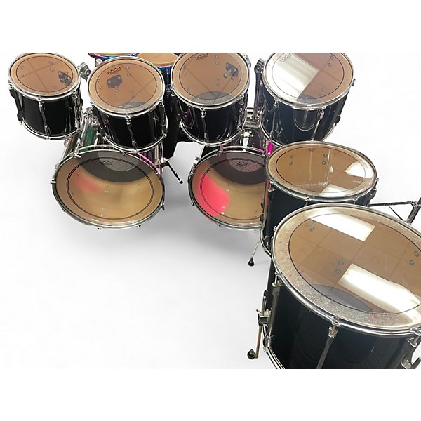 Used Pearl 8 Piece Export Black Drum Kit