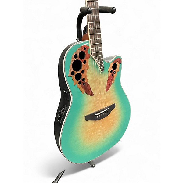 Used Ovation CE44X-9B-G Celebrity Mintburst Acoustic Electric Guitar
