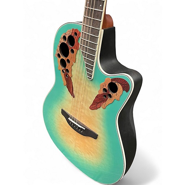Used Ovation CE44X-9B-G Celebrity Mintburst Acoustic Electric Guitar