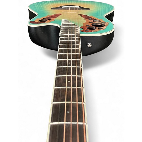 Used Ovation CE44X-9B-G Celebrity Mintburst Acoustic Electric Guitar