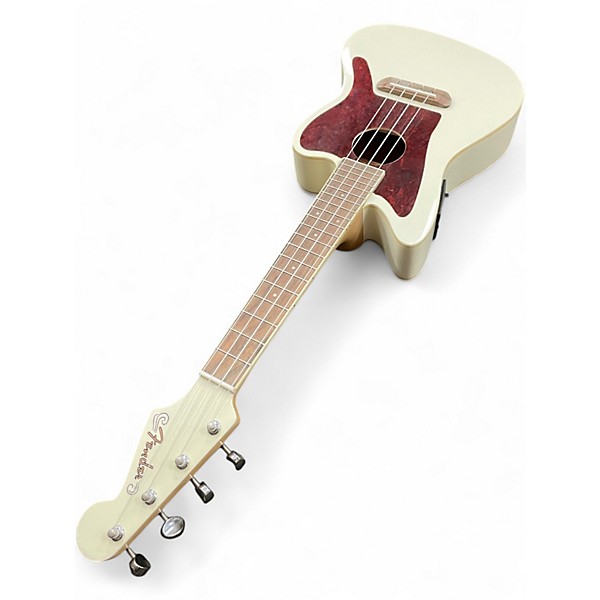 Used Fender Fullerton Jazzmaster Electric-Acoustic Ukulele Cream Ukulele