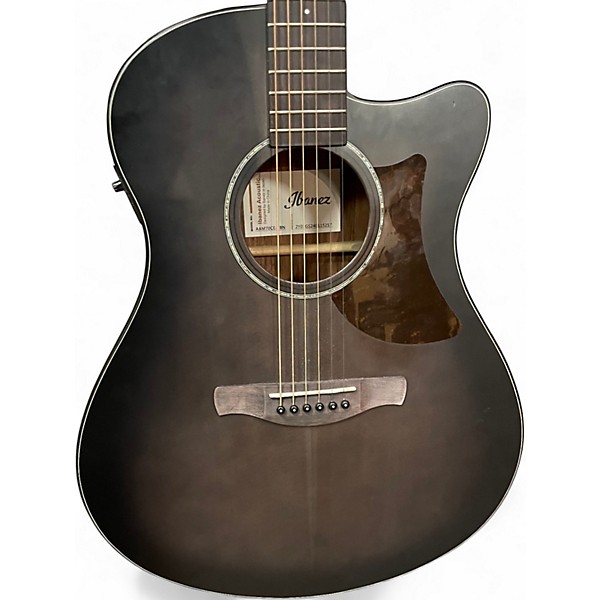 Used Ibanez AAM70CE Trans Charcoal Acoustic Electric Guitar