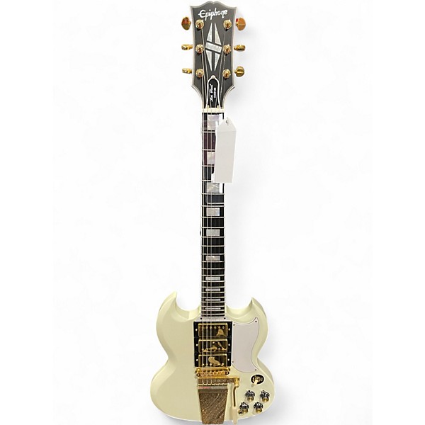 Used 2025 Epiphone Inspired by Gibson Les Paul Custom SG Classic White Solid Body Electric Guitar