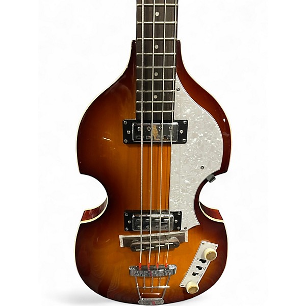 Used Hofner Ignition Series Vintage 4 String 2 Tone Sunburst Electric Bass Guitar