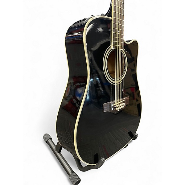Vintage 1996 Takamine EF381C Black 12 String Acoustic Electric Guitar