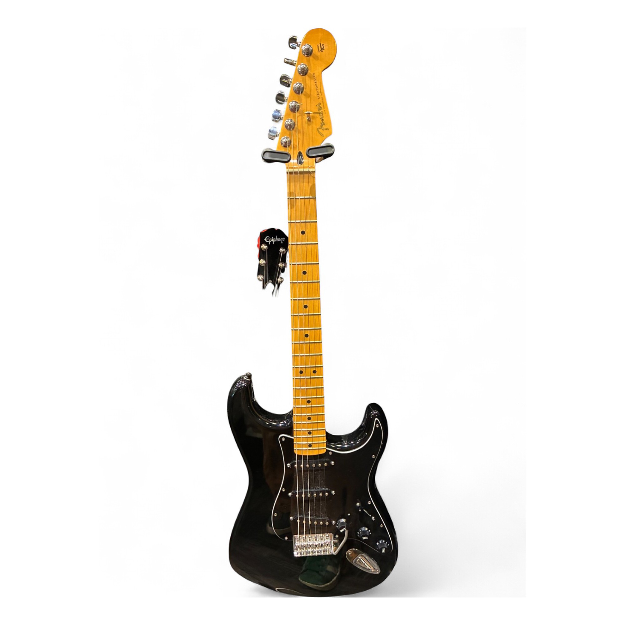 Used Fender Mexican Standard Stratocaster Black Solid Body