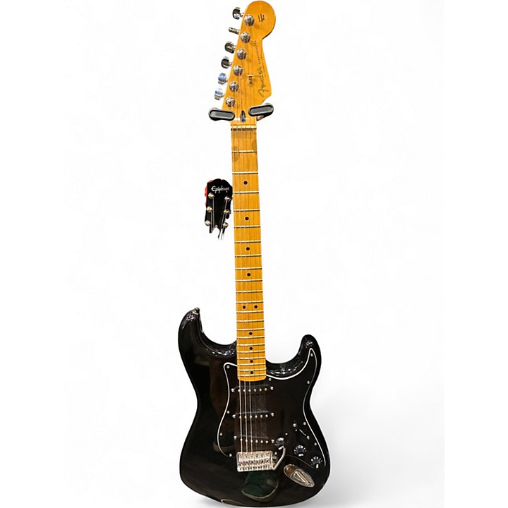 Used Fender Mexican Standard Stratocaster Black Solid Body