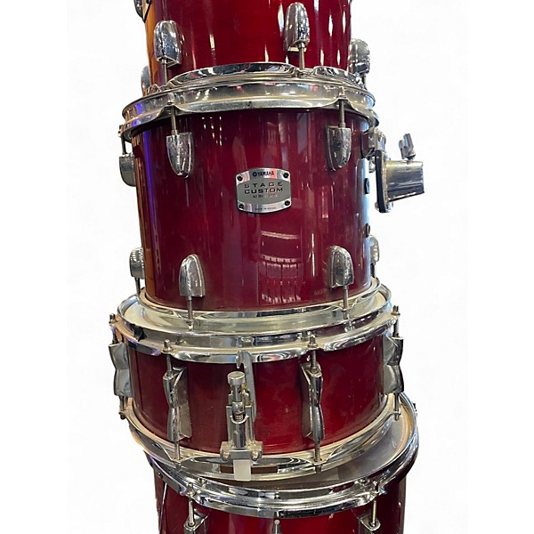 Used Yamaha 4 Piece Stage Custom Cranberry Red Drum Kit