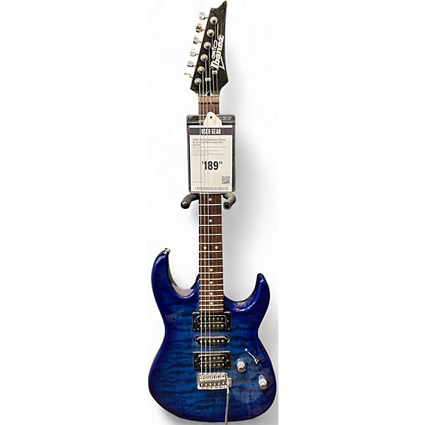 Used Ibanez GRX70QA Trans Blue Solid Body Electric Guitar