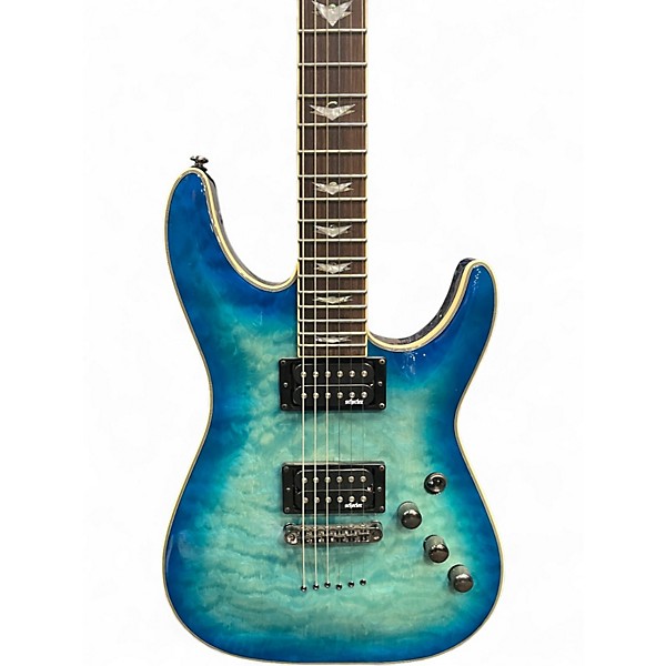 Used Schecter Guitar Research Omen Extreme 6 Blue Solid Body Electric Guitar